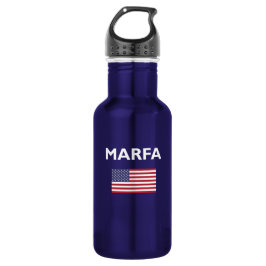 Marfa Texas USA American Flag Dark Color Edelstahlflasche