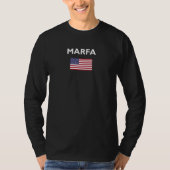 Marfa Texas USA American Flag Dark Color T-Shirt (Vorderseite)