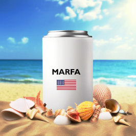 Marfa Texas USA Flag Light Color Dosenkühler