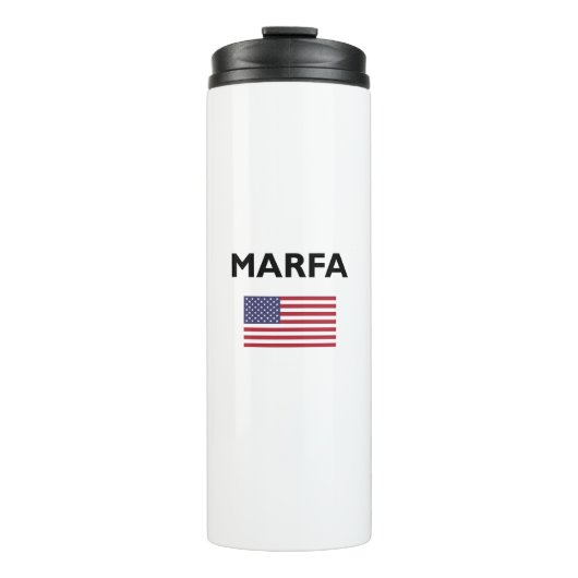Marfa Texas USA Flag Light Color Thermosbecher (Vorderseite)
