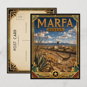 Marfa Texas Vintage Art Deco Golden Age Postkarte