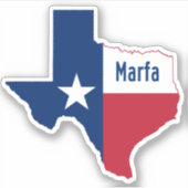 Marfa TX Flag Aufkleber (Vorderseite)