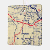 Marfa TX Vintage Karte Keramikornament (Links)