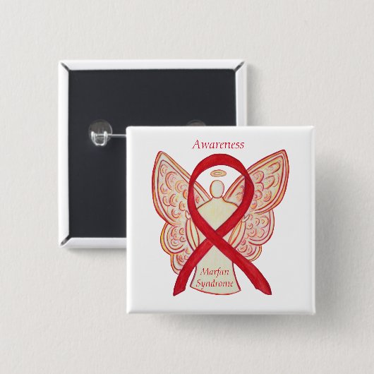 Marfan Syndrom Angel Awareness Ribbon Custom Butto Button (Vorne & Hinten)