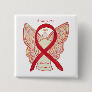 Marfan Syndrom Angel Awareness Ribbon Custom Butto Button