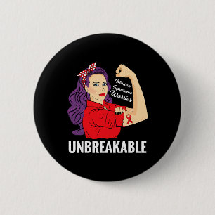 Marfan-Syndrom-Bewusstsein rotes Band Warrior-Gesc Button