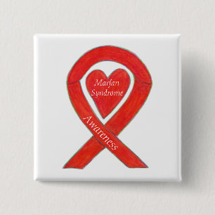 Marfan Syndrome Awareness Heart Ribbon Custom Butt Button