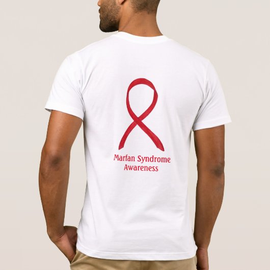 Marfan Syndrome Awareness Red Ribbon Custom Shirts (Rückseite)