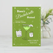 Marg & Matrimony Bachelorette Einladung (Stehend Vorderseite)