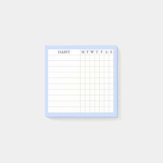Margaret Collection Habit Tracker in Blue Post-it Klebezettel (Vorderseite)