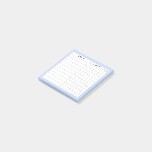 Margaret Collection Habit Tracker in Blue Post-it Klebezettel (angewinkelt)