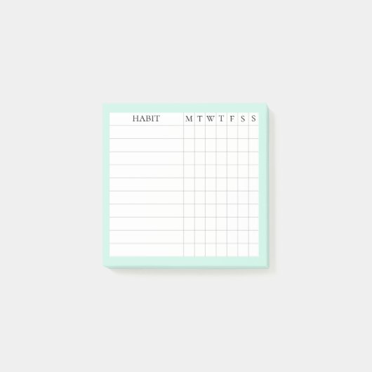 Margaret Collection Habit Tracker in Mint Post-it Klebezettel (Vorderseite)
