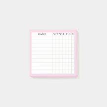 Margaret Collection Post-it-Habit-Tracker in Rosa