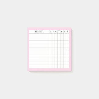 Margaret Collection Post-it-Habit-Tracker in Rosa Post-it Klebezettel
