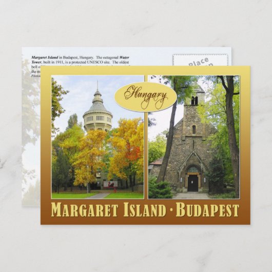 Margaret Island in Budapest, Ungarn Postkarte (Vorne/Hinten)