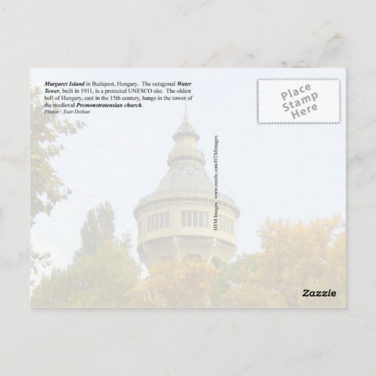 Margaret Island in Budapest, Ungarn Postkarte (Rückseite)