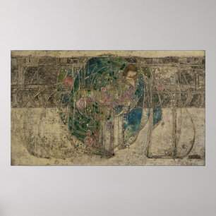 Margaret Macdonald, die schlafende Prinzessin Glas Poster