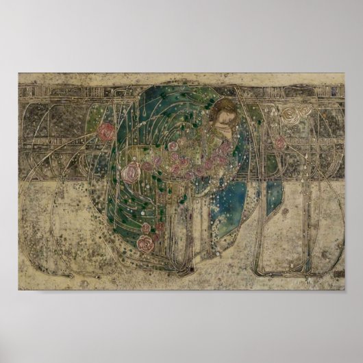 Margaret Macdonald, die schlafende Prinzessin Glas Poster (Vorne)