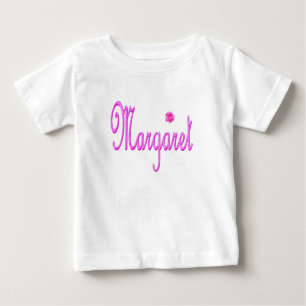 "Margaret" Name In Leidenschaftlichem Rosa, Baby T-shirt