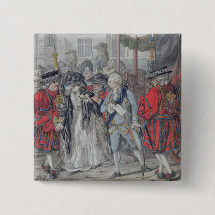 Margaret Nicholson, der versucht, sein M zu Button