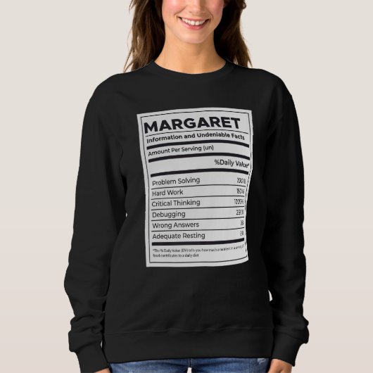 Margaret Nutrition Information Problem lösen Sweatshirt (Vorderseite)