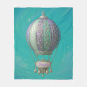 Margaret Personalized Teal Starry Hot Air Balloon Fleecedecke (Vorderseite)