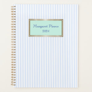 Margaret Pinstripe Planer in Mint