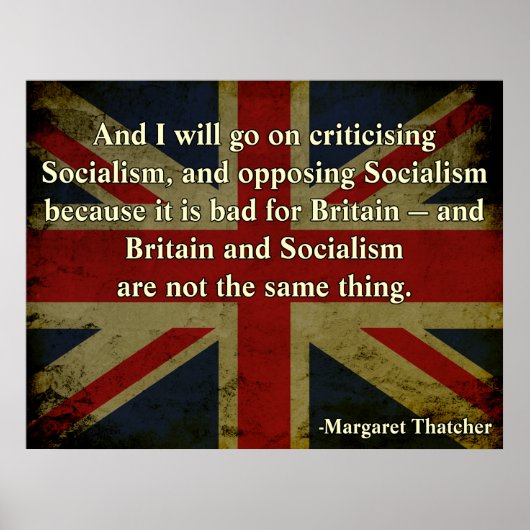 Margaret Thatcher Anti-Sozialismus Poster (Vorne)