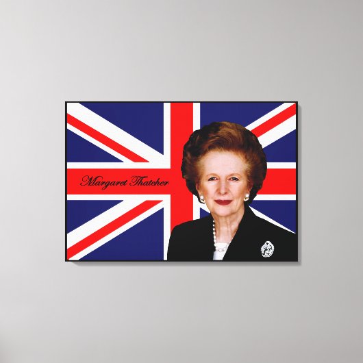 Margaret Thatcher - Britische Flagge Leinwanddruck (Vorderseite)