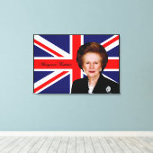 Margaret Thatcher - Britische Flagge Leinwanddruck (Insitu (Holzboden))