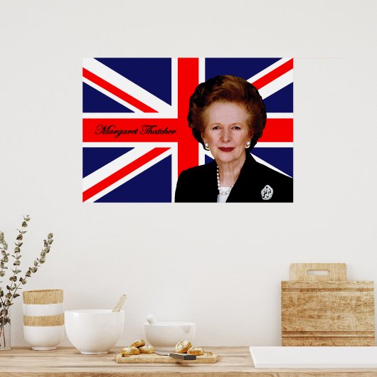 Margaret Thatcher - Britische Flagge Poster (Küche)