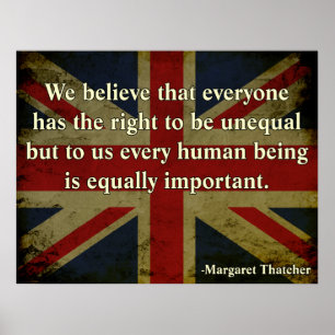 Margaret Thatcher Equality Zitat Poster