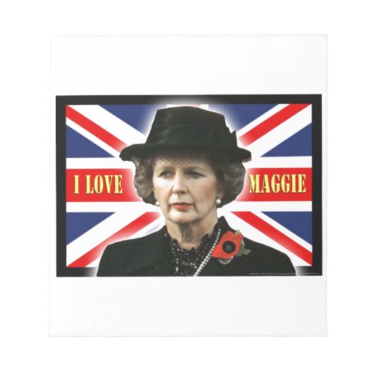 Margaret Thatcher I Liebe Maggie Notizblock (Vorderseite)