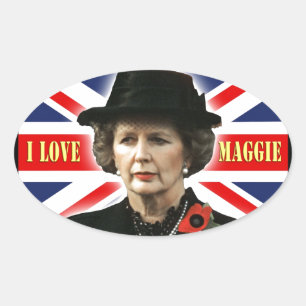 Margaret Thatcher I Liebe Maggie Ovaler Aufkleber