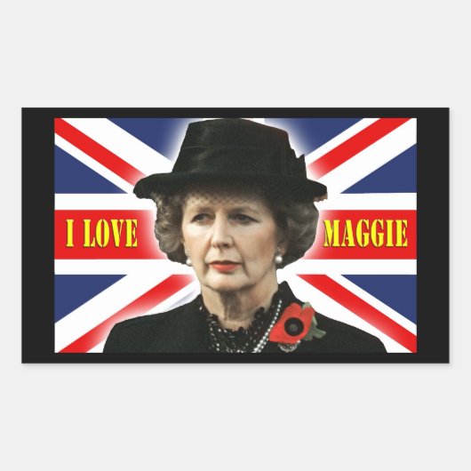 Margaret Thatcher I Liebe Maggie Rechteckiger Aufkleber (Vorderseite)