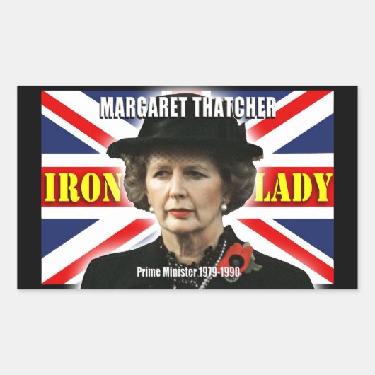 Margaret Thatcher Premierministerin Rechteckiger Aufkleber (Vorderseite)
