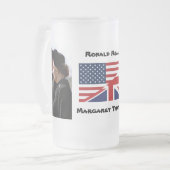 Margaret Thatcher u. Ronald Reagan Mattglas Bierglas (Vorderseite Links)