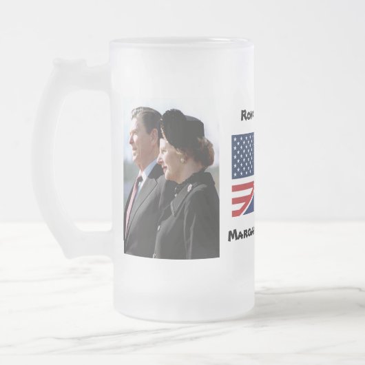 Margaret Thatcher u. Ronald Reagan Mattglas Bierglas (Links)