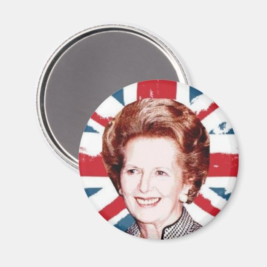 MARGARET THATCHER UNION JACK MAGNET (Vorderseite/Rückseite)
