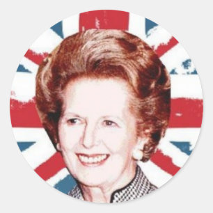 MARGARET THATCHER UNION JACK RUNDER AUFKLEBER