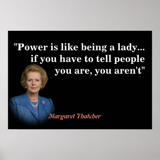 Margaret Thatcher Zitat zum Power Poster (Vorne)