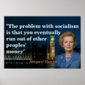 Margaret Thatcher Zitat zum Sozialismus-Poster Poster (Vorne)