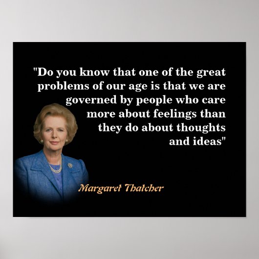 Margaret Thatcher zitiert Gedanken und Ideen Poster (Vorne)