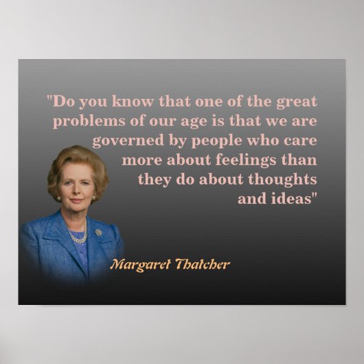 Margaret Thatcher zitiert Gedanken und Ideen Poster (Vorne)