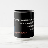 Margaret Thatcher zitiert, wer Gefragt werden soll Tasse (Zentrum)