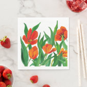 Margarets rote Tulips Serviette (Beispiel)