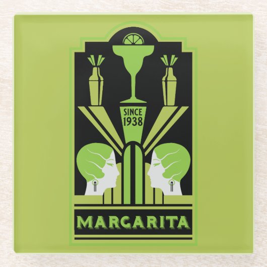 Margarita Art Deco Glasuntersetzer (Vorderseite)