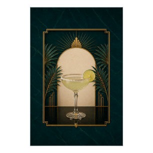 Margarita Art Deco Poster   Bar Kunst