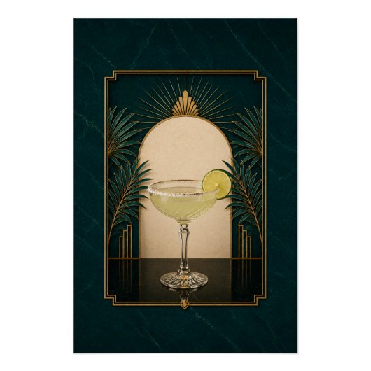 Margarita Art Deco Poster | Bar Kunst (Vorderseite)