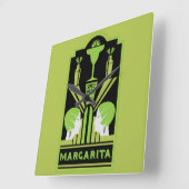 Margarita Art Deco Quadratische Wanduhr (Winkel)